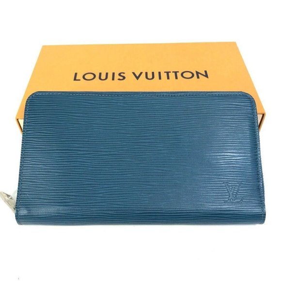 LOUIS VUITTON Epi Zippy Organizer Long Wallet Epi Leather Navy - Picture 1 of 16